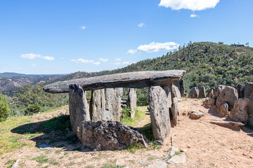 El Pozuelo megalithic dolmen complex in Huelva, Andalucia, Spain. Dolmen number 1