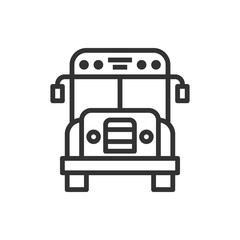 School Bus Line Icon Vector Illustration