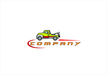 Towing car logo design vector.