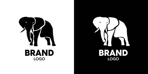 Simple and attractive elephant illustration logo