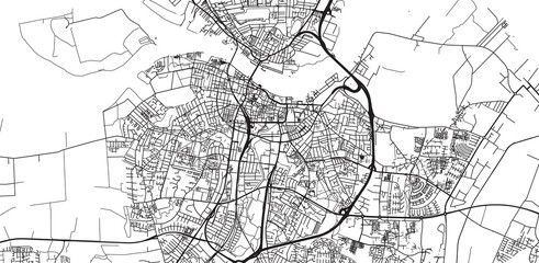Fototapeta na wymiar Urban vector city map of Aalborg, Denmark