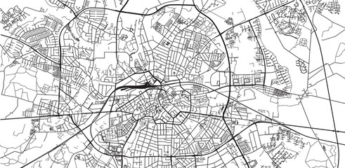 Fototapeta na wymiar Urban vector city map of Odense, Denmark