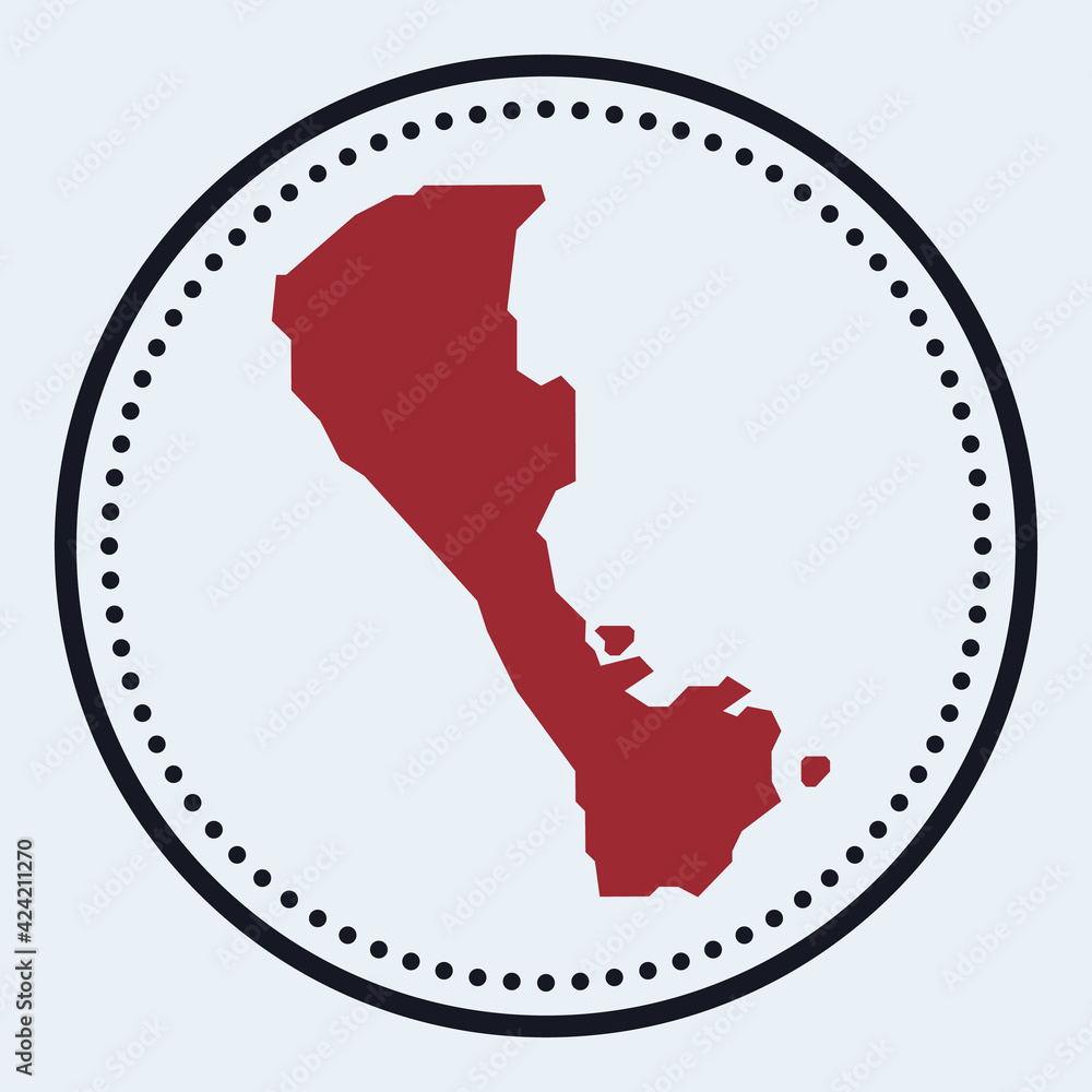 Poster boracay round stamp. round logo with island map and title. stylish minimal boracay badge with map. v