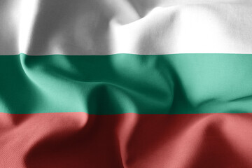 3d rendering waving silk flag of Bulgaria