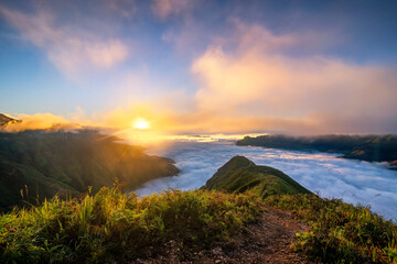 Ta Xua is a famous mountain range in northern Vietnam. All year round, the mountain rises above the clouds creating cloud inversions.