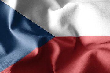 3d rendering waving silk flag of Czech Republic