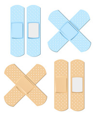 Medical plaster. Medical plasters isolated on white background. Vector illustration EPS10