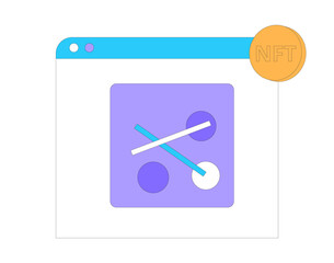 NFT. Non Fungible Token. Vector color illustration.