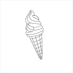 hand drawing doodle ice cream illustration