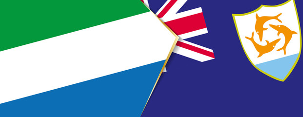 Sierra Leone and Anguilla flags, two vector flags.