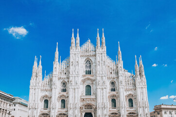 Fototapeta premium Milan Cathedral, Duomo di Milano, Italy, one of the largest churches in the world