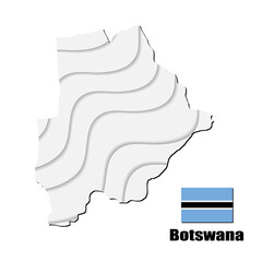 Botswana map on white background. vector illustration.