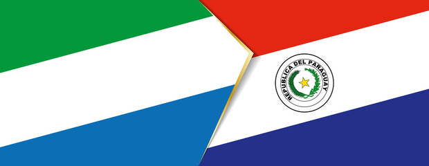 Sierra Leone and Paraguay flags, two vector flags.