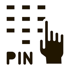 entre pin code glyph icon vector. entre pin code sign. isolated symbol illustration