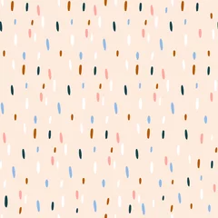 Abwaschbare Fototapete Geometrische formen Nahtloses handgezeichnetes Muster mit bunten Punkten. Abstrakte kindliche Textur für Stoff, Textil, Bekleidung. Vektor-Illustration