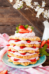 Waffeln mit Erdbeersahne