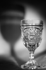 Black and white glass