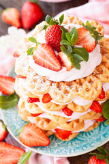 Waffeln mit Erdbeersahne