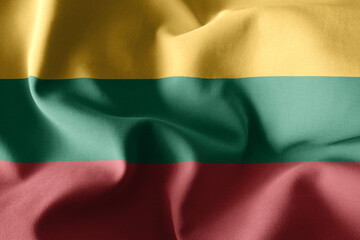 3d rendering waving silk flag of Lithuania