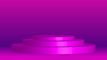 3D render of pink gradient mockup , product display , podium , pedestal vector illustration .  