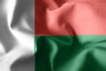 3d realistic waving silk flag of Madagascar