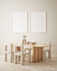 mock up poster frame in modern interior background, living room, Art Deco style, 3D render, 3D illustration