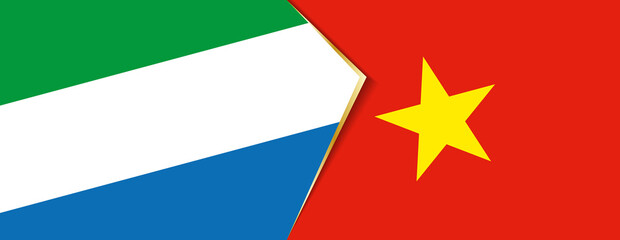 Sierra Leone and Vietnam flags, two vector flags.