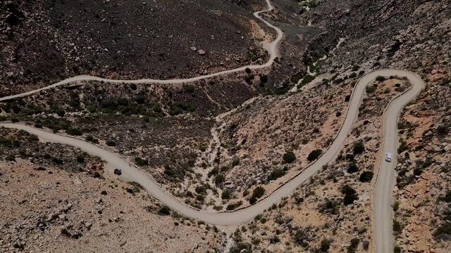 Drone Aerial Shot of Swartberg Pass in the Karoo, South Africa - World Heritage Site