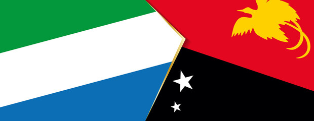 Sierra Leone and Papua New Guinea flags, two vector flags.