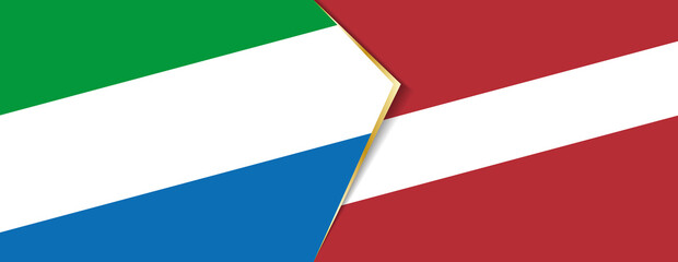 Sierra Leone and Latvia flags, two vector flags.