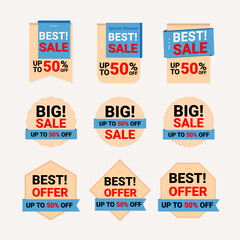 Flat design sale tag and banner collection.