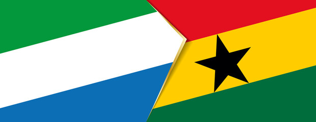 Sierra Leone and Ghana flags, two vector flags.