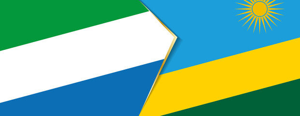 Sierra Leone and Rwanda flags, two vector flags.