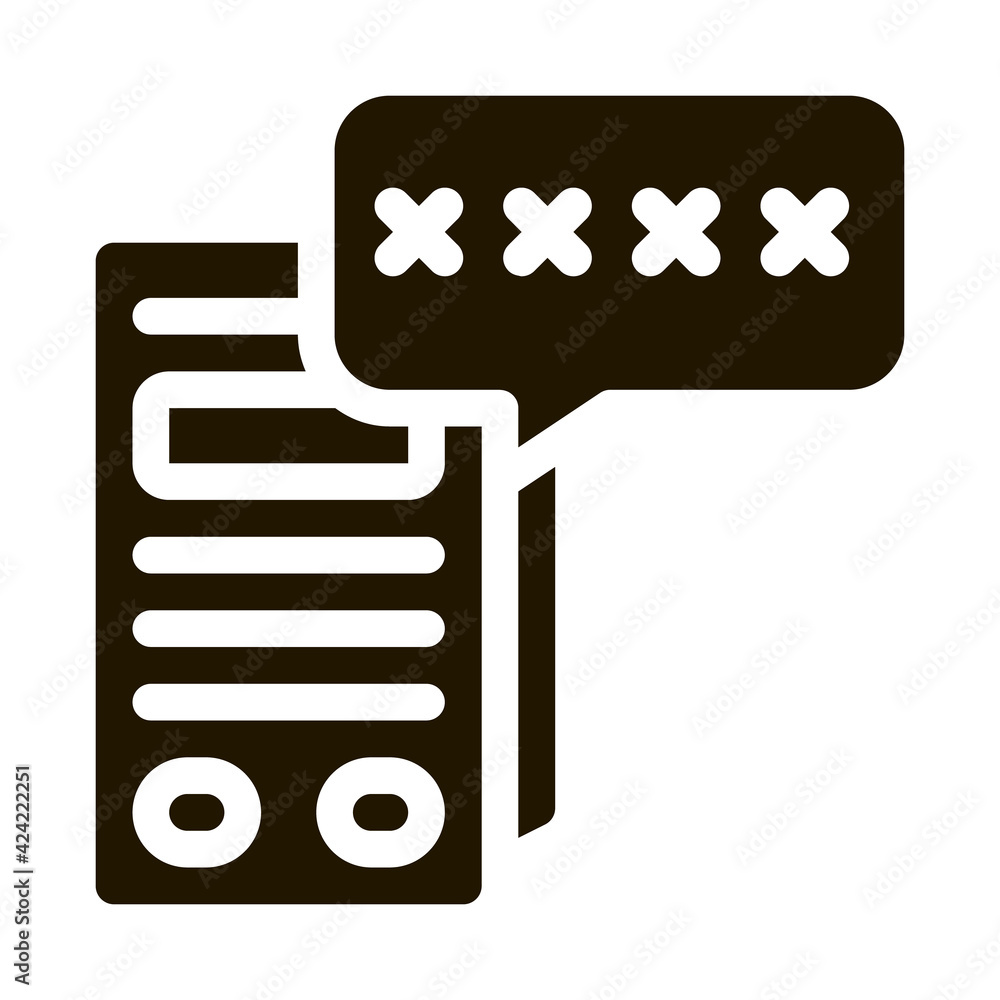 Poster pos terminal pin code glyph icon vector. pos terminal pin code sign. isolated symbol illustration