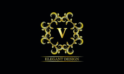 Luxurious monogram with the letter V. Premium brand icon. Vector logo design can be used for the beauty industry, cosmetics, salon, boutique, spa, company, corporation.