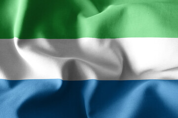 3d realistic waving silk flag of Sierra Leone