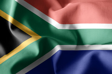 3d realistic waving silk flag of South Africa