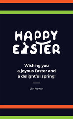 Happy easter greeting card. Easter spring hand drawn flowers background. Colorful Happy Easter greeting card with flowers and eggs. 