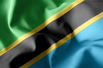 3d realistic waving silk flag of Tanzania