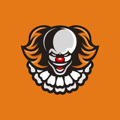 Evil clown logo design, vector illustration