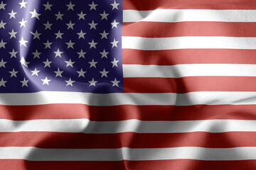 3d realistic waving silk flag of United States