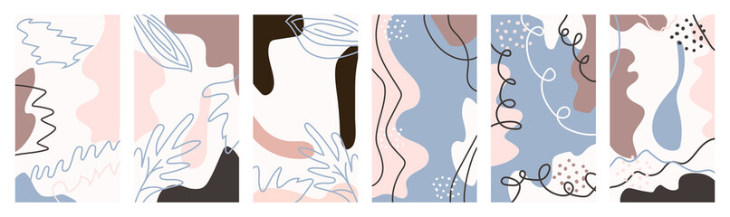 Set of social media stories design templates, cover design, for beauty, spa, wellness, natural products, cosmetics, fashion, healthcare, business presentation and marketing.