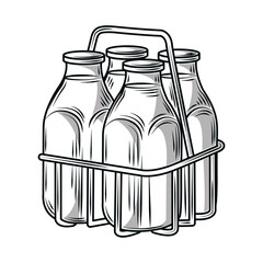 sketch milk bottles