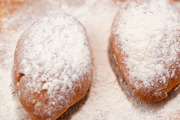 Two homemade patties, copy space, use as background