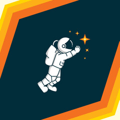 astronaut vector. place the astronaut logo. outer space astronauts with stellar achievements.