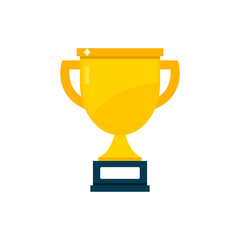 Trophy cup, award, vector icon in flat style