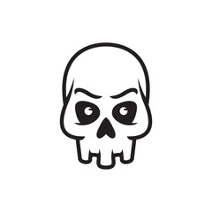 black and white of simple skull drawing