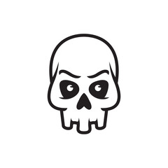 black and white of simple skull drawing