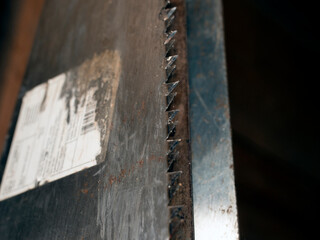 fragment of a metal saw blade for wood