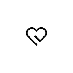simple love logo design vector